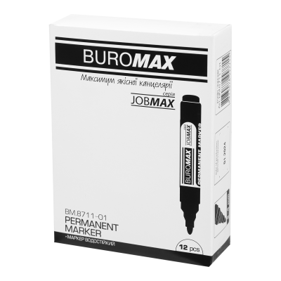 Маркер водостійкий, JOBMAX, 2-4 мм, чорний
