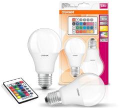 Набір ламп 2шт OSRAM LED E27 RGB 9Вт 2700К 806Лм пульт ДУ A60