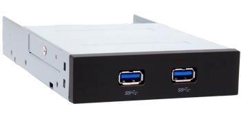 Адаптер CHIEFTEC USB 3.0 для 3.5" отсека фронтальных панелей корпусов,2xUSB3.0