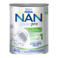 Суміш суха NAN Expertpro Total comfort 1 для спеціальних медичних цілей для дітей з народження 800г. Енергетична цінність продукту: 2138кДж/100г, 511ккал/100г. Поживна (харчова) цінність продукту: біл