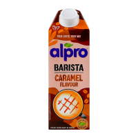 Напій вівсяно-соєвий Alpro Barista зі смаком карамелі 750мл. Склад: вода питна, основа вівсяна (4.7%), очищені соєві боби (2.1%), олія соняшникова, цукор, кальцій (карбонат кальцію), регулятор кислотн