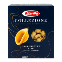 Barilla Макарони Orrecchiette з твердих сортів пшениці 500г. Вишукана форма пасти для особливих моментів. Алергени: пшениця, глютен. Може містити сліди сої і гірчиці. Термін придатності - 960 діб. Вир