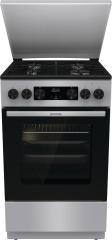 Плита Gorenje комбінована, 70л, 50x60см, метал. кришка, дисплей, IconLed, емальовані реш, титан