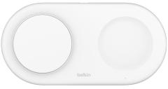 Зарядний пристрій бездротовий Belkin 2в1 15Вт Pad Qi2, білий