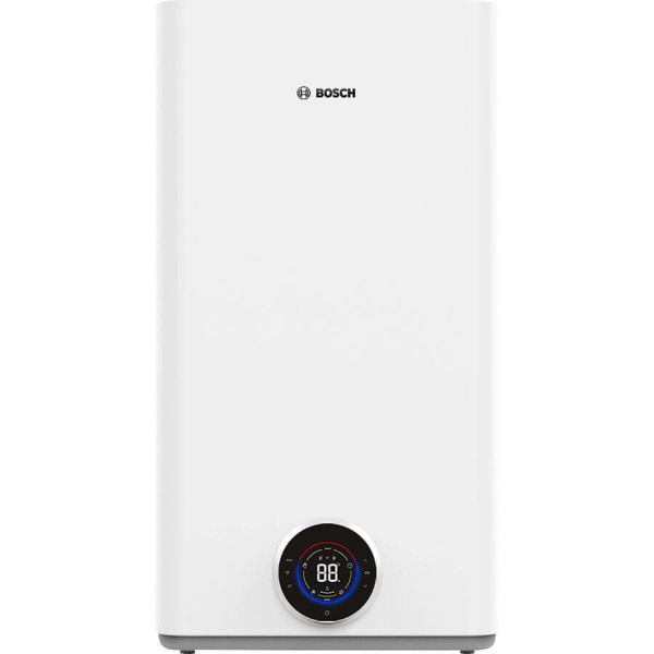 Водонагрівач електр. BOSCH плаский слім Tronic 5500iT, 50л, 1.5кВт, ун. монтаж, електр. кер-ння, Wi-Fi, B, білий