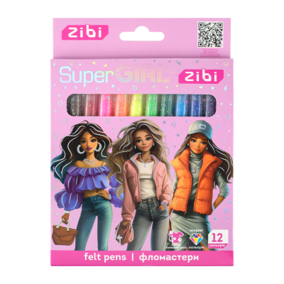 Фломастери, 12 к., SUPER GIRL, KIDS Line