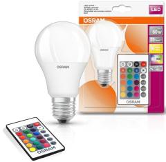 Лампа OSRAM LED E27 RGB 9Вт 2700К 806Лм пульт ДУ A60