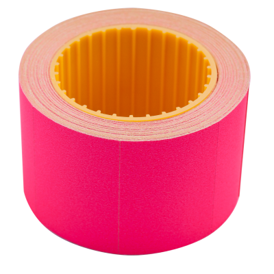 Цінники 35х 25 мм, 240 шт, 6 м, прямокутні, зовнішня намотування, малинові