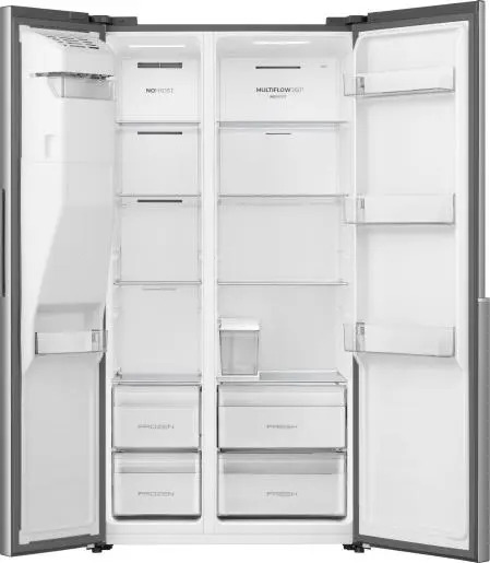 Холодильник SBS Gorenje, 179х62х91см, 2 двері, 347(181)л, А+, NF+, Інв., Зона св-ті, диспенсер, Внутр. Диспл, нерж