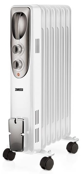 Маслянный радиатор Zanussi ZOH/ES-07WN 7 cекций, 1500 Вт, 20 м2, мех.упр-е