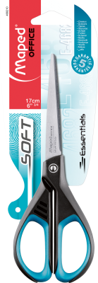 Ножиці ESSENTIALS SOFT 170 мм, чорні з синім