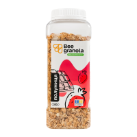 Гранола Bee Granola Полуниця 500г. Склад: (21%) глюкозно-фруктозний сироп, (19%) пластівці вівсяні, (19%) пластівці ячмінні, (19%) пластівці пшеничні, (7%) полуниця кандирована (полуниця, цукор білий