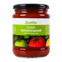 Соус Smakko Український оригінальний 460г. Склад: вода, цукор, томатна паста (13%), оцет спиртовий, загущувач крохмаль кукурудзяний модифікований, сіль, яблучне пюре (2%), консерванти (сорбат калію, б