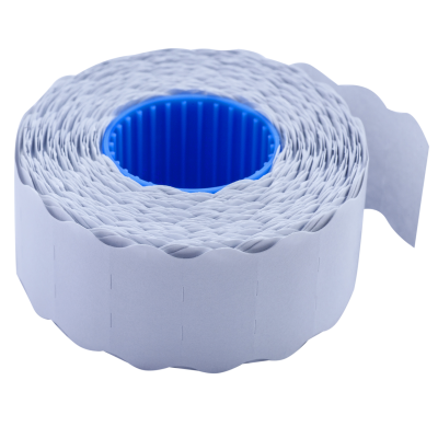 Цінники 26х 12 мм, 1000 шт, 12 м, фігурні, внутр.намотка, білі