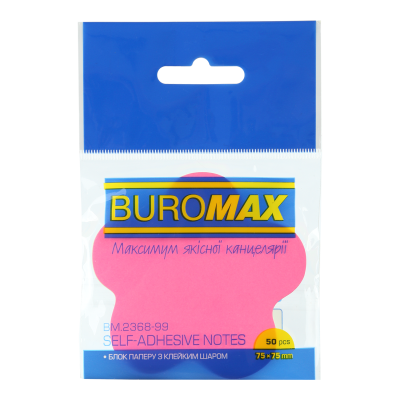 Блок для нотаток FLOWER, 50 арк., асорті, неон