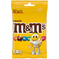 Драже M&M`s з арахісом та молочним шоколадом вкриті різнокольоровою цукровою глазур`ю 82г. Склад: молочний шоколад (48%): цукор, какао терте, молоко сухе незбиране, какао-масло, жири рослинні (пальмов