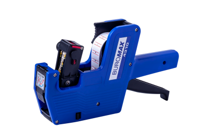 Етикет-пістолет, однорядковий, горизонтальний, синій