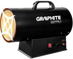 Теплова гармата газова GRAPHITE, акумуляторна 18В, 30кВт, 200м2, 500м3/год, IP24, чорний