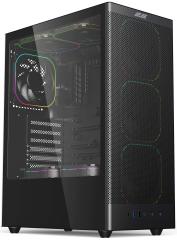 Корпус 2E GAMING  Iconic V8210B  без БЖ, 1xUSB3.0, 1х USB 2.0, 1xUSB Type-C, 4x120мм ARGB, VGA 325мм, LCS ready, контролер з пультом, TG Side Panel, ATX, чорний
