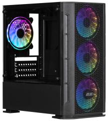 Корпус 2E GAMING Calleo GB700 без БЖ 2xUSB3.0, 1xUSB2.0, 4x120мм ARGB, VGA 320мм, LCS ready, контролер з пультом, TG Side Window, mATX, чорний
