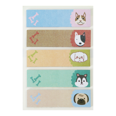 Закладки паперові DOGS, з клейкою кулею, 44x12 мм, 5 диз. по 20 арк., KIDS Line