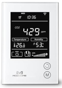 Розумний сенсор 4в1: СО2, темп., вол., VOC. MCO Home, Z-Wave, 230V АС, білий