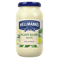 Майонез Hellmann`s веганський 0.34л. Склад: рапсова олія 52%, вода, оцет, модифікований крохмаль, цукор, сіль, натуральні ароматизатори (включаючи ГІРЧИЦЮ), концентрований лимонний сік, загущувач: кса
