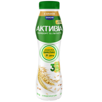 Біфідойогурт Активіа 5 злаків питний з біфідобактеріями Actiregularis 1.2% 260г. Склад: молоко нормалізоване, наповнювач 5 злаків 8% (вода питна, цукор, суміш пластівців зернових культур 5% (пшениця,