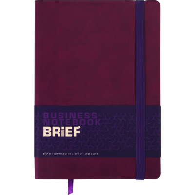 Блокнот діловий BRIEF, L2U, А5, 96 арк., нелін., марсала, шт.шкіра