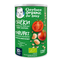 Снеки Gerber Organic пшенично-вівсяні з томатами та морквою для дітей від 10-ти місяців 35г. Склад: борошно пшеничне (містить глютен) 80.8%, борошно вівсяне цільнозернове (містить глютен) 8.3%, олія с