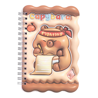 Блокнот на пружині збоку CAPYBARA, А6, 60 арк., клітинка, асорті, KIDS Line