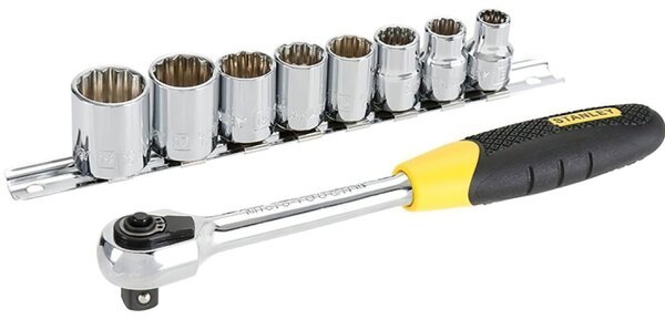 Набор торцевых головок Stanley MicroTough, 3/8", 8-19мм, 9 ед.
