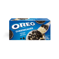 Oreo Десерт Чізкейк. Десерт Чізкейк Oreo – десерт на основі суміші вершкового сиру та шматочків какао-печива. Алергени:ГЛЮТЕН, МОЛОКО, ЯЙЦЯ, СОЮ. МОЖЕ МІСТИТИ: ГОРІХИ (МИГДАЛЬ І ФУНДУК). Дата краще сп