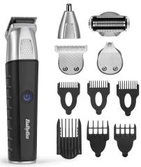Набір для стрижки Babyliss Lithium Power, для бороди, вусів, голови, носа і тіла, акум., вібраційний мотор, насадок-10, сталь, чорний