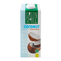 Напій рисово-кокосовий Green Smile Barista ультрапастеризований збагачений кальцієм 1л. Склад: вода (86.5%), борошно рисове (6%), порошок кокосового молока (кокосове молоко, глюкозний сироп, моно- та