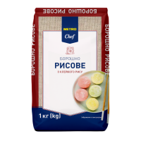 Борошно Metro Chef рисове з клейкого рису 1кг. Склад: борошно рисове з клейкого рису. Може містити сліди ГЛЮТЕНУ. Алергени: Глютен Енергетична цінність на 100г продукту: 1350 кДж / 356 ккал, Жири - 0,