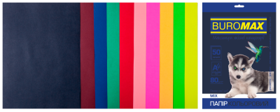 Набір кольорового паперу DARK+NEON, 10 кол., 50 арк.