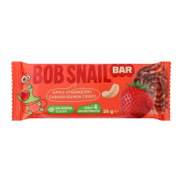 Батончик фруктово-ягідно-горіховий Bob Snail Яблуко-полуниця-кеш'ю-кріспи кіноа 35г. Склад: яблуко 54.4%, полуниця 13.6%, горіхи кеш'ю 22%, горіхи кеш'ю смажені 8%, кріспи кіноа 2%. Без ГМО. Енергетич