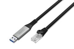 Кабель DIGITUS Ethernet USB-A - RJ45 CAT 6A S/FTP, 1 Gbit/s, 10m, LSZH