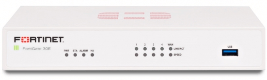 Міжмережевий екран Fortinet FG-30E 1xGE WAN, 4xGE LAN