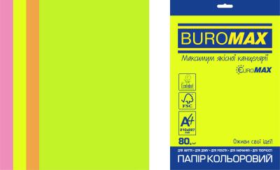 Папір кольоровий NEON, EUROMAX, 20 арк., А4, 80 г/м²