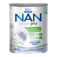 Суміш суха NAN Expertpro Total comfort 2 для спеціальних медичних цілей для дітей від 6-ти місяців 800г. Енергетична цінність продукту: 2138кДж/100г, 511ккал/100г. Поживна (харчова) цінність продукту: