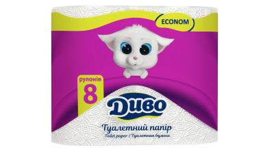 Папір туалетний целюлозний "Диво" Econom, 8 рул.
