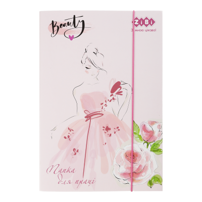 Папка для праці CUTE, картонна, на резинках А4+ (300х212х28мм), KIDS Line