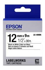 Картридж зі стрічкою Epson LK4WBN принтерів LW-300/LW-400/LW-400VP/LW-600P/LW-700/LW-Z710/LW-900P/LW-1000P/LW-Z5000BE Standard Black/White 12mm/9m