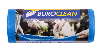 Пакети для мусора 35л/30 шт, сині, 500х600мм, 8мкм BuroClean EuroStandart
