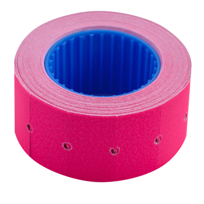 Цінники 22х 12 мм, 500 шт, 6 м, прямокутні, зовнішня намотування, малинові