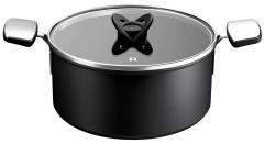 Каструля Tefal Excellence+, з кришкою, 24см, , алюміній, скло, бакеліт, чорний