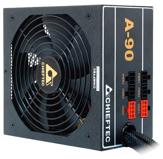 Блок живлення CHIEFTEC A-90  (650W), >90%, 140мм, 1xMB 24pin(20+4), 1xCPU 8pin(4+4), 3xMolex, 6xSATA, 2xPCIe 8pin(6+2), Modular