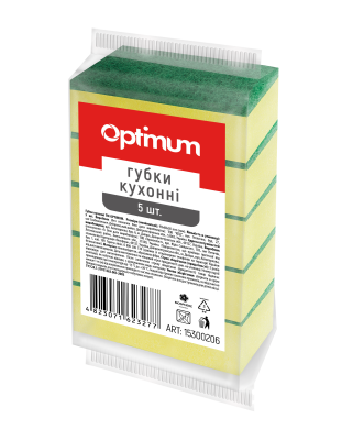 Губка кухонна OPTIMUM, 5шт/уп (98шт/ящ) PRO SERVICE